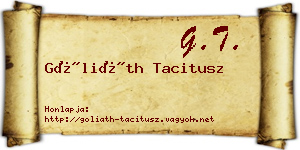 Góliáth Tacitusz névjegykártya